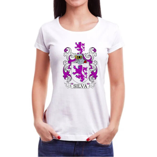 Camiseta Baby Look Brasao Familia Silva - Imagem 3