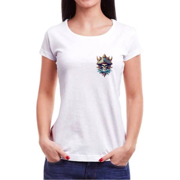 Camiseta Baby Look Brasao pirata 03 - Imagem 3