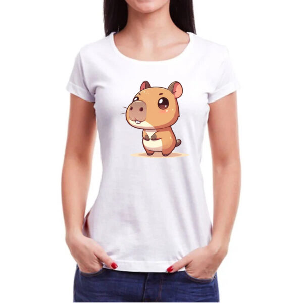 Camiseta Baby Look Capivara Chibi - Imagem 3