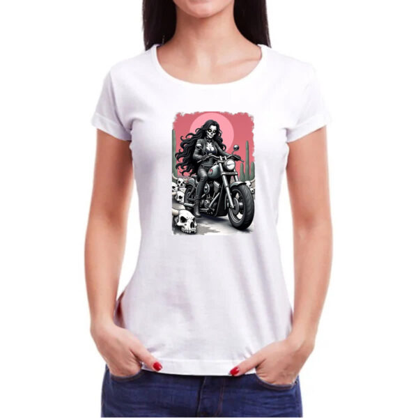 Camiseta Baby Look Catrina Motoqueira Radical - Image 3