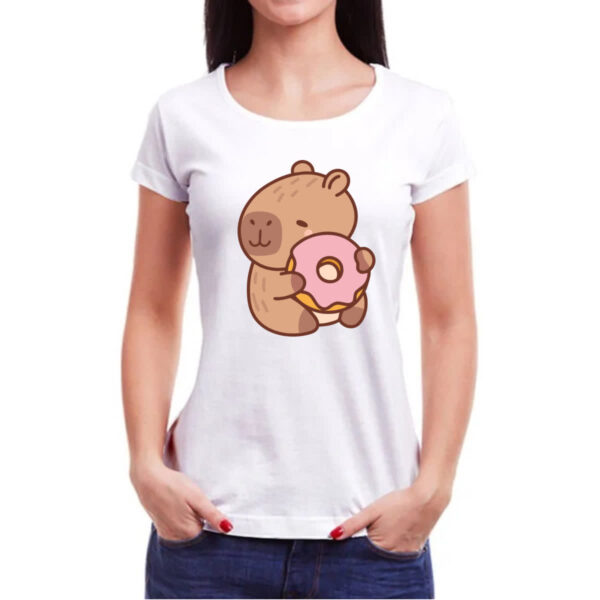 Camiseta Baby Look Capivara Donuts - Imagem 3