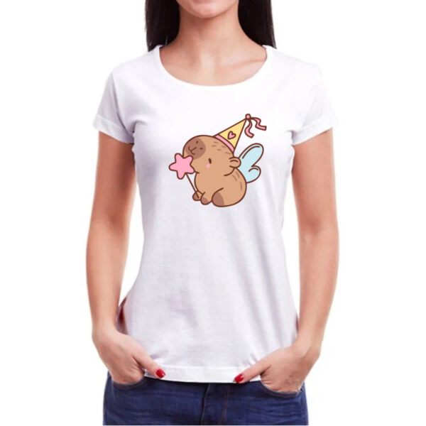 Camiseta Baby Look Capivara Fada - Imagem 3