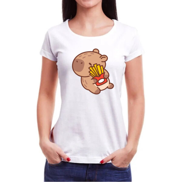 Camiseta Baby Look Capivara Fritas - Imagem 3