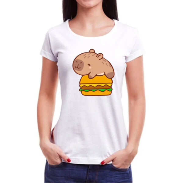 Camiseta Baby Look Capivara Hamburguer - Imagem 3