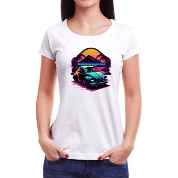 Camiseta Baby Look Fusca Sunset Art - Imagem 3