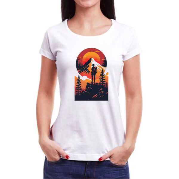 Camiseta Baby Look Viajante Mochileiro Sunset - Imagem 3