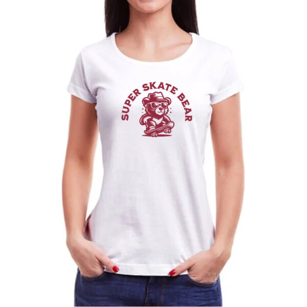Camiseta Baby Look Urso super skate - Imagem 3