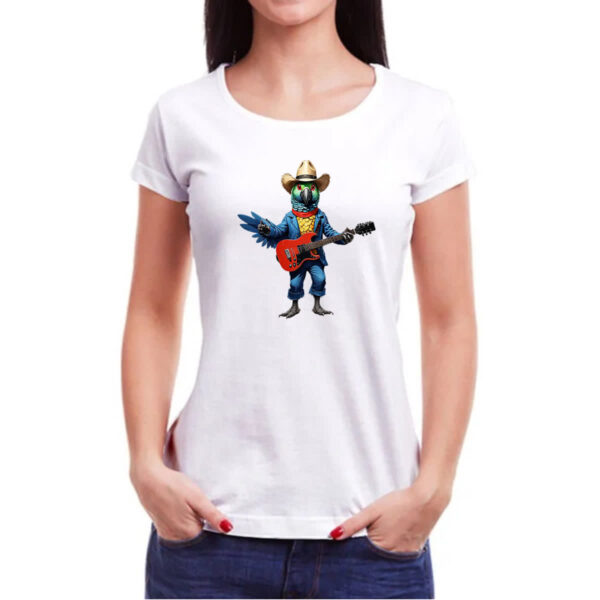 Camiseta Baby Look Papaguaio guitarrista - Imagem 3