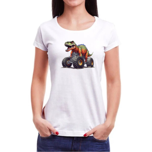 Camiseta Baby Look T-Rex monster truck - Imagem 3