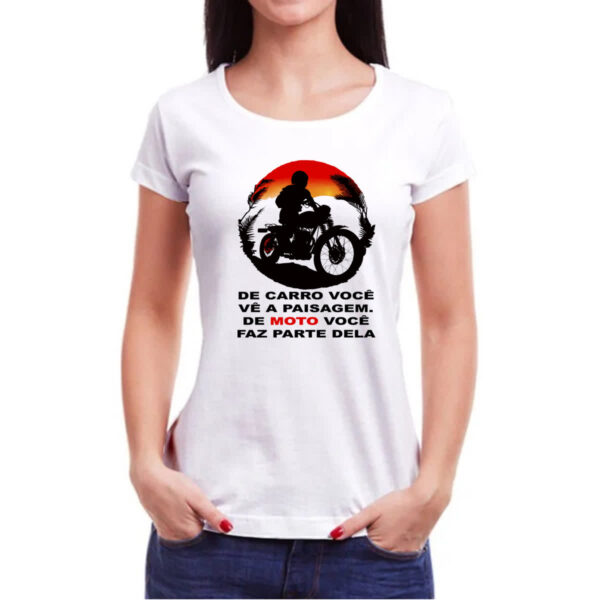 Camiseta Baby Look Moto parte da paixagem - Imagem 3