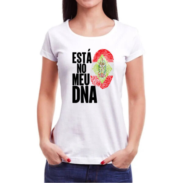 Camiseta Baby Look Esta no meu DNA Santa Catarina - Imagem 3