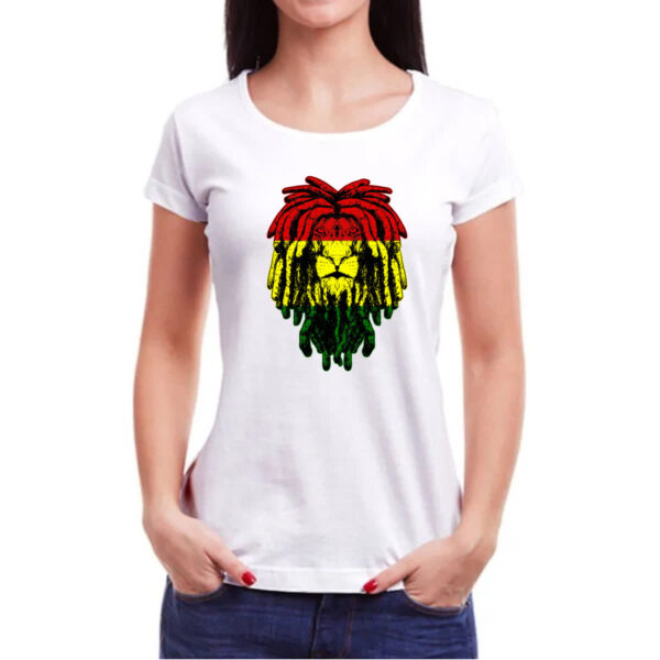 Camiseta Baby Look Leao Rastafari - Imagem 3