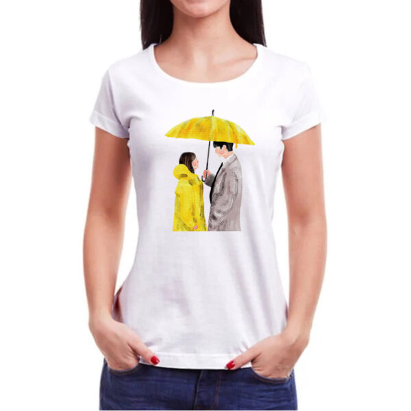 Camiseta Baby Look Casal Dorama Guarda Chuva - Imagem 3