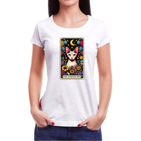 Camiseta Baby Look Taro gato Cornish Rex - Imagem 3