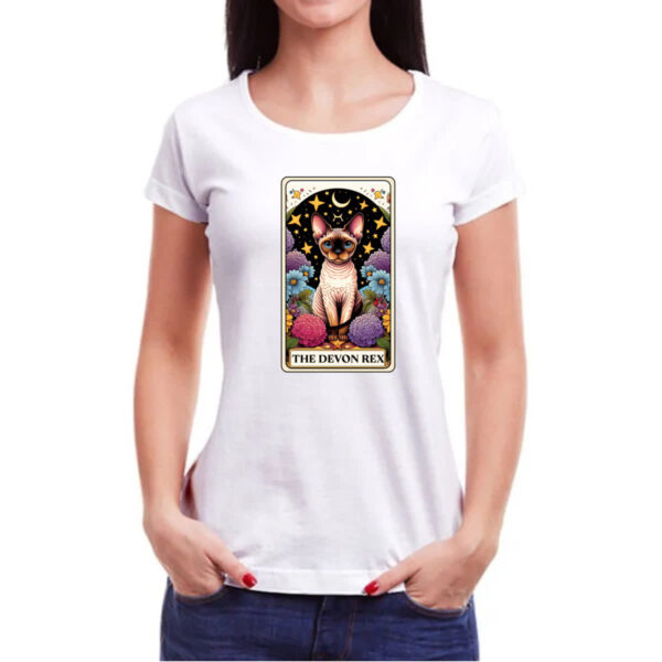 Camiseta Baby Look Taro gato Devon Rex - Imagem 3
