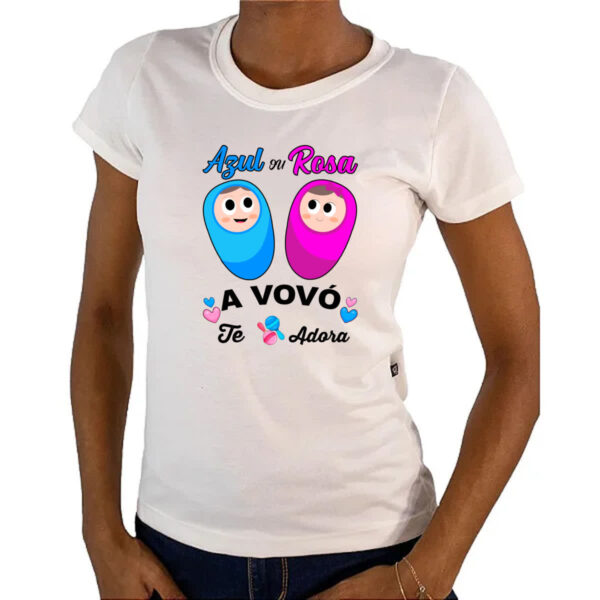 Camiseta Baby Look Cha Revelacao a Vovo te adora - Imagem 4