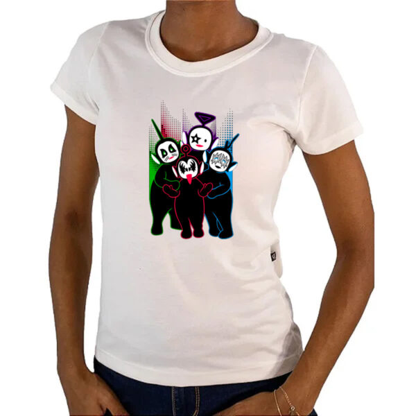 Camiseta Baby Look Teletubbies Kiss - Imagem 4