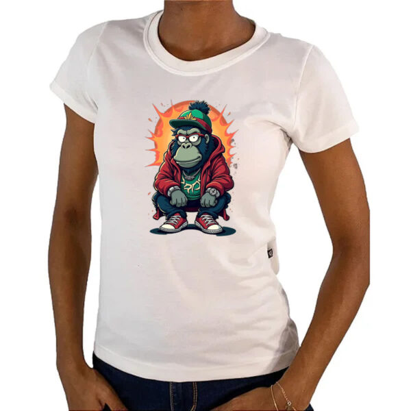 Camiseta Baby Look Macaco Gang Street - Imagem 4