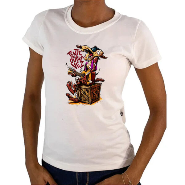 Camiseta Baby Look Tente outra vez - Coyote - Imagem 4