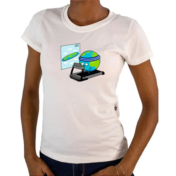 Camiseta Baby Look Terra querendo ser plana - Imagem 4