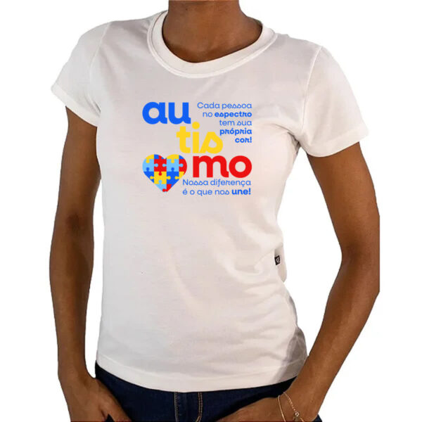 Camiseta Baby Look Autismo sua propria cor - Imagem 4