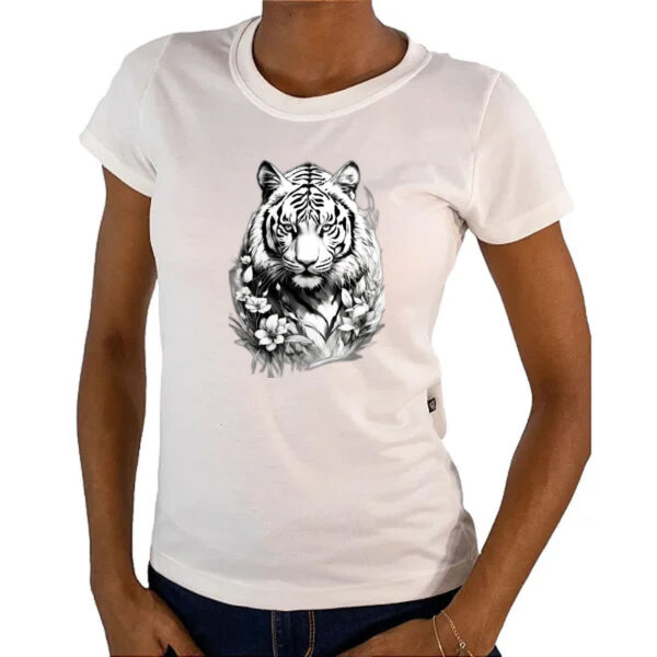 Camiseta Baby Look Tigre albino - Imagem 4
