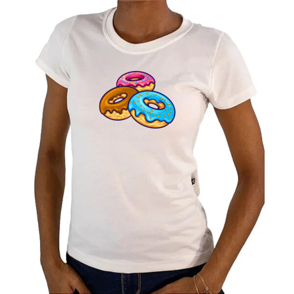 Camiseta Baby Look Trio Donuts - Imagem 4