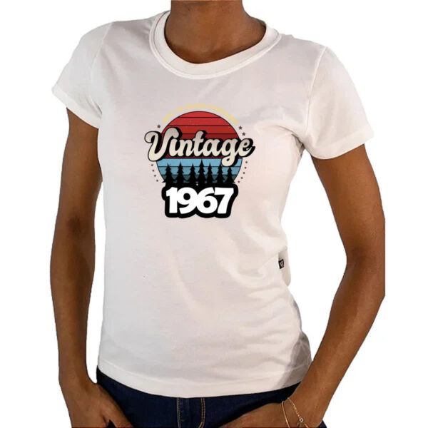 Camiseta Baby Look Vintage being awesome 1967 - Imagem 4