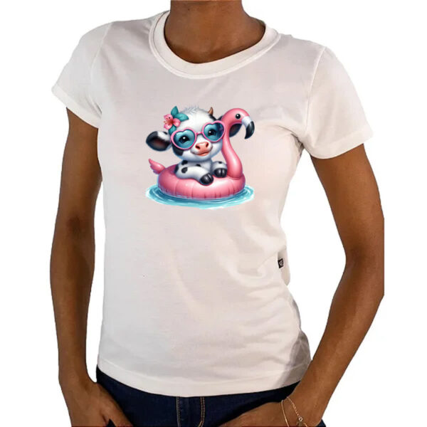 Camiseta Baby Look Vaca na boia - Imagem 4