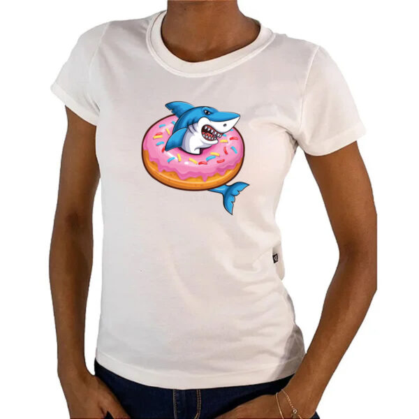 Camiseta Baby Look Tubarao Donuts - Imagem 4