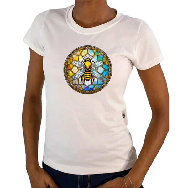 Camiseta Baby Look Vitral Abelha - Imagem 4