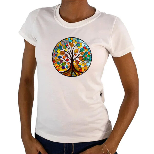 Camiseta Baby Look Vitral arvore da vida - Imagem 4
