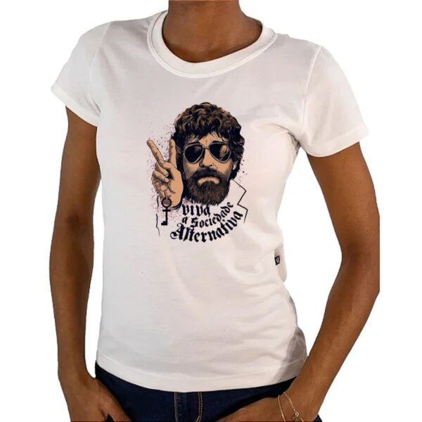 Camiseta Baby Look Viva sociedade alternativa - Imagem 4