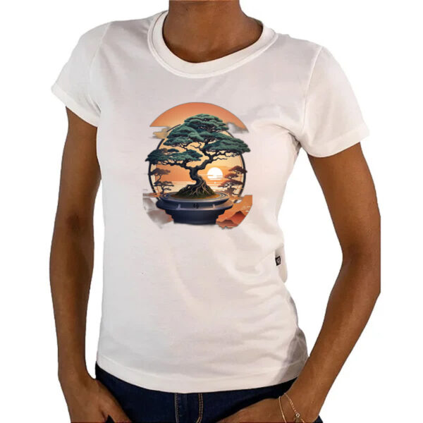 Camiseta Baby Look Bonsai sunset japan - Imagem 4