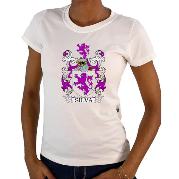 Camiseta Baby Look Brasao Familia Silva - Imagem 4