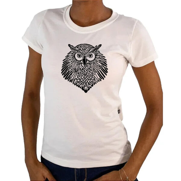 Camiseta Baby Look Coruja tribal - Imagem 4