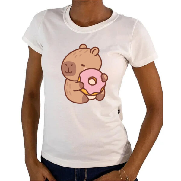 Camiseta Baby Look Capivara Donuts - Imagem 4