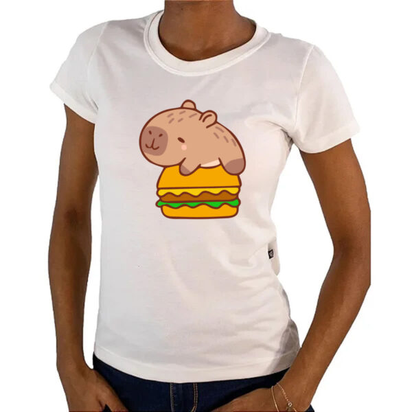 Camiseta Baby Look Capivara Hamburguer - Imagem 4