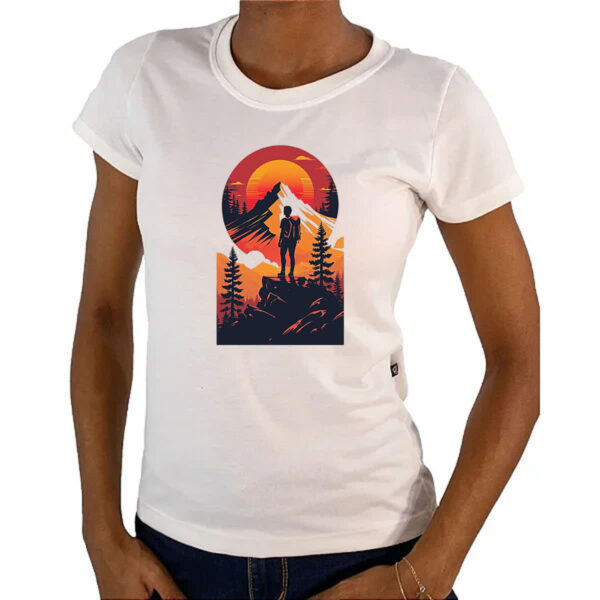 Camiseta Baby Look Viajante Mochileiro Sunset - Imagem 4