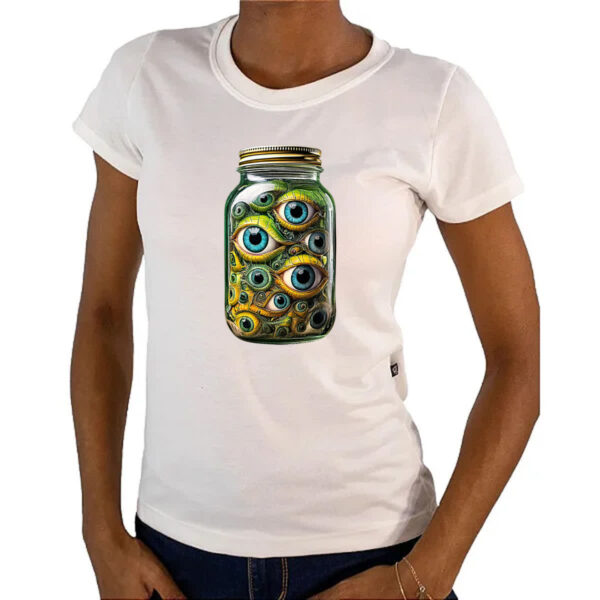 Camiseta Baby Look Olhos em conserva - Imagem 4