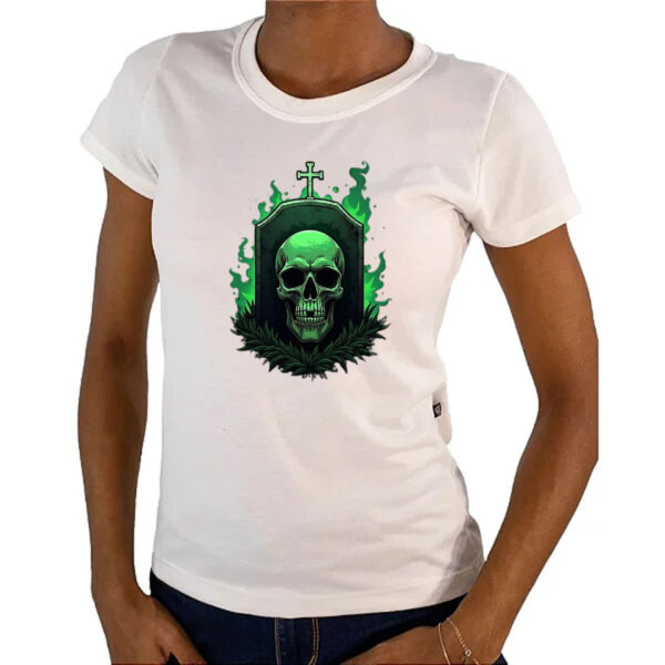 Camiseta Baby Look Skull Lapide - Imagem 4