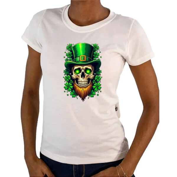 Camiseta Baby Look Skull Leprechaun - Imagem 4
