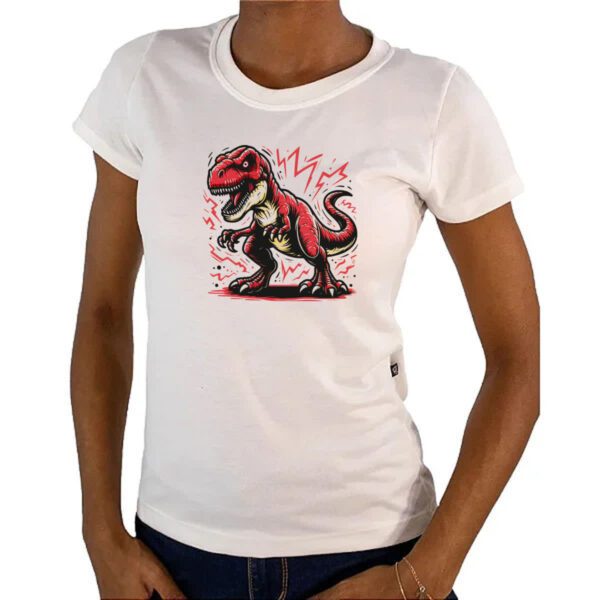 Camiseta Baby Look T-Rex eletrico - Imagem 4