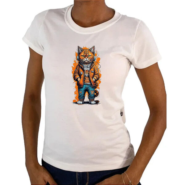 Camiseta Baby Look Kit Cat Grafiti Hip Hop - Imagem 4