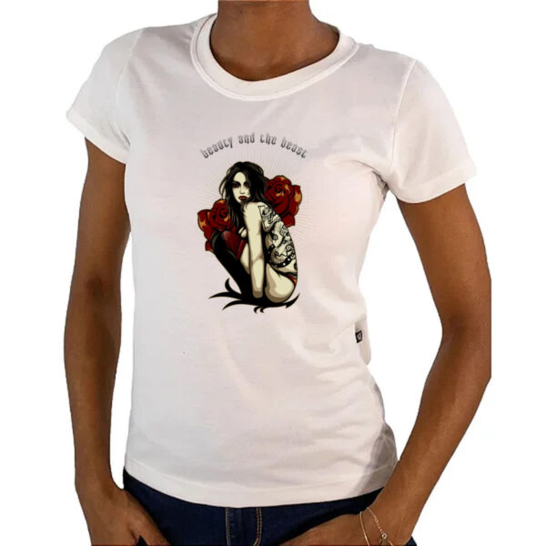 Camiseta Baby Look Beauty and the beast - Imagem 4