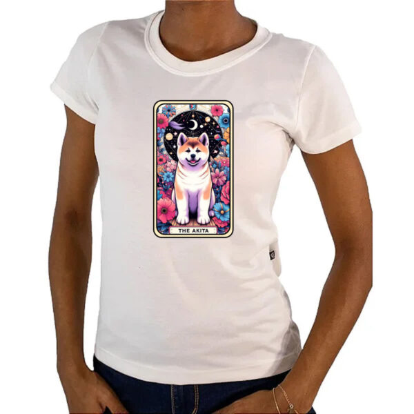 Camiseta Baby Look Taro cachorro Akita - Imagem 4