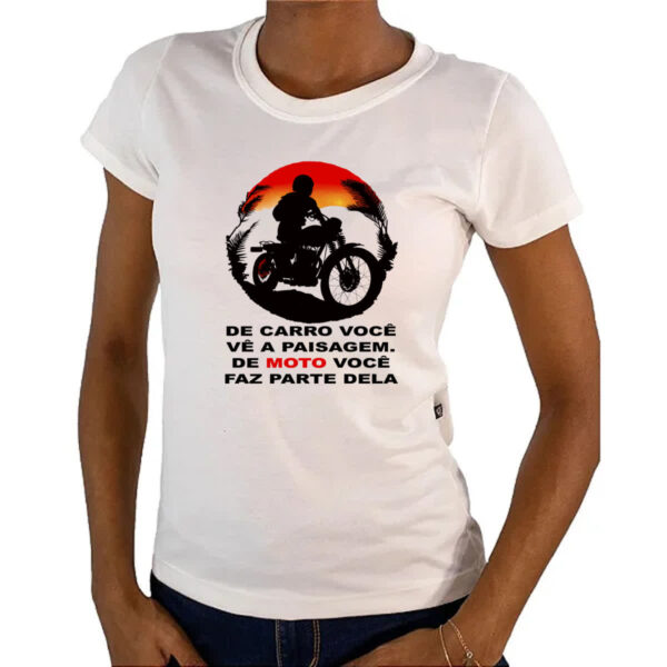 Camiseta Baby Look Moto parte da paixagem - Imagem 4