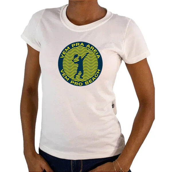 Camiseta Baby Look Vem pra areia beach - Imagem 4