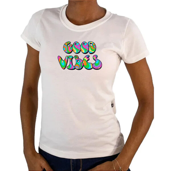 Camiseta Baby Look Hippie Psicodelico Boas Vibracoes - Imagem 4