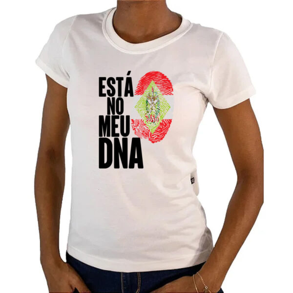 Camiseta Baby Look Esta no meu DNA Santa Catarina - Imagem 4